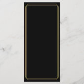 Menu Mariage Art Déco Classique Noir Et Or (Dos)