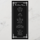 Menu Mariage Art Déco Gatsby Black White Great (Devant)