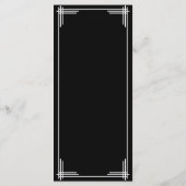 Menu Mariage Art Déco Gatsby Black White Great (Dos)