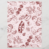 Menu Mariage | Art Doodle Rétro Fantaisiste (Dos)
