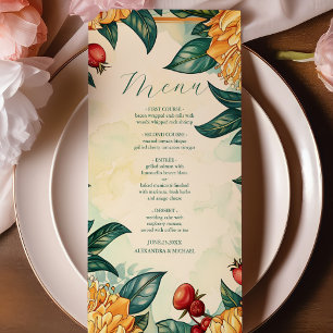 Menu Mariage Art Nouveau Floral Vintage