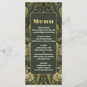 Menu Mariage Art Nouveau Floral Vintage