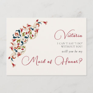 Menu Mariage Artistique Botanique Floral Paisley Luxueu