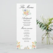 Menu Mariage au champ de tournesols dorés papillon (Debout devant)