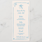 Menu Mariage au citron tiré à la main (Devant)