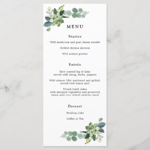 Menu Mariage au eucalyptus