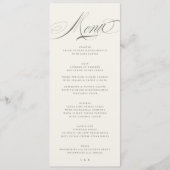 Menu Mariage au Script Vert Pistache (Devant)