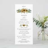 Menu Mariage au tournesol rustique (Debout devant)