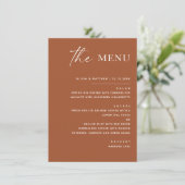 Menu Mariage Automnal à Sienne | Terracotta Chaud Brun (Debout devant)