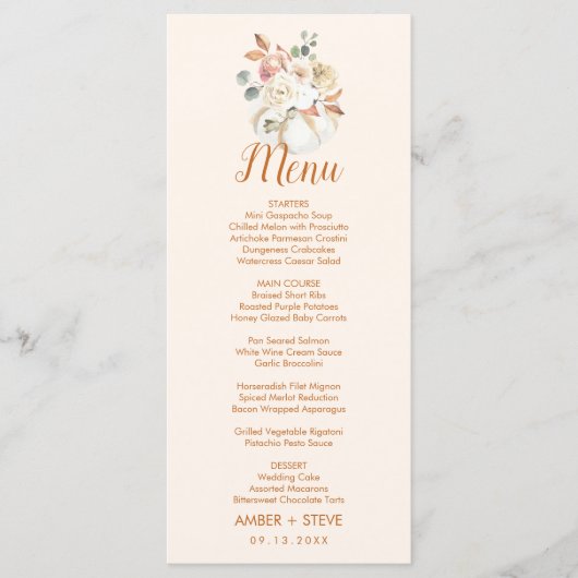 Menu Mariage Automne (Devant)