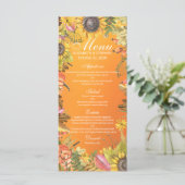 Menu mariage Automne Érable Feuille Citrouille Tou (Debout devant)