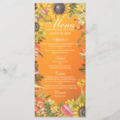 Menu mariage Automne Érable Feuille Citrouille Tou (Devant)