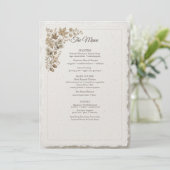 Menu Mariage Automne Érable Taupe Coton (Debout devant)