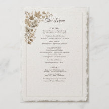 Menu Mariage Automne Érable Taupe Coton