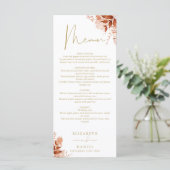 Menu Mariage Automne Floral Rustique Or Dîner (Debout devant)