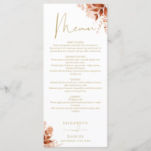 Menu Mariage Automne Floral Rustique Or Dîner