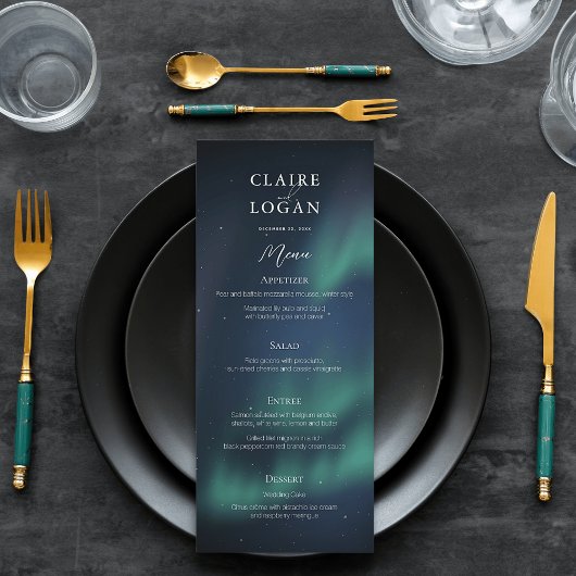 Menu Mariage aux aurores boréales