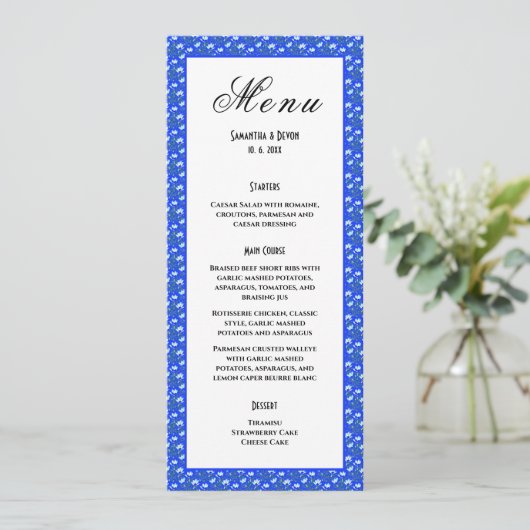 Menu Mariage aux Crocus Bleus (Debout devant)