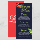 Menu Mariage aux feuilles et fleurs tropicales (Devant / Derrière)