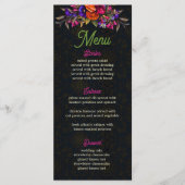 Menu Mariage aux fleurs mexicaines élégantes (Devant)
