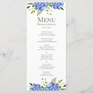 Menu Mariage aux Hortensias Bleus