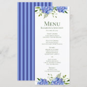 Menu Mariage aux Hortensias Bleus (Devant / Derrière)