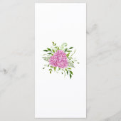 Menu Mariage aux Hortensias Roses (Dos)