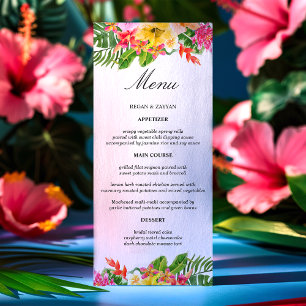 Menu Mariage aux Palmiers Floraux d'Hibiscus Tropical