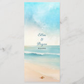 Menu Mariage aux rames de plage à l'aquarelle (Dos)