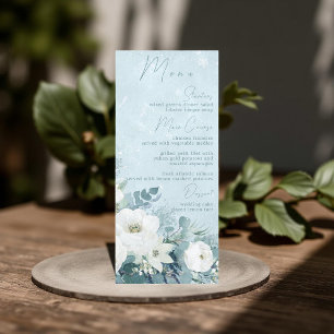 Menu Mariage aux Roses Blanches Hellebores Eucalyptus A