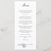 Menu Mariage avec Bordure de Rose Classique Française O (Devant)