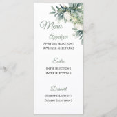 Menu Mariage avec des accents dorés et de la verdure fl (Dos)