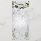 Menu Mariage avec Lanterne Rustique de Pin d'Hiver (Dos)