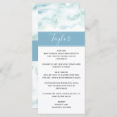 Menu mariage avec Nom de l'invité Dusty Blue Water (Devant / Derrière)