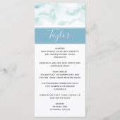 Menu mariage avec Nom de l'invité Dusty Blue Water (Devant)