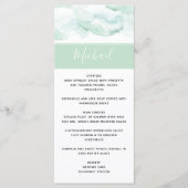 Menu mariage avec nom d'hôte Aquarelle vert pâle (Devant)