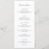Menu Mariage avec nom d'invité en noir et blanc d'argen (Devant)