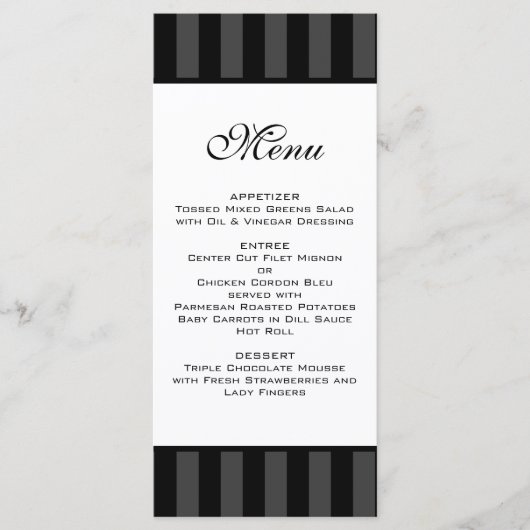 Menu Mariage Bande Noire (Devant)