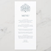 Menu Mariage baroque Bleu Dusty Vintage (Devant)
