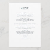 Menu Mariage baroque Bleu Dusty Vintage (Devant)
