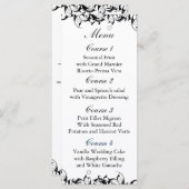 Menu Mariage baroque gris noir (Devant / Derrière)