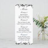 Menu Mariage baroque gris noir (Debout devant)