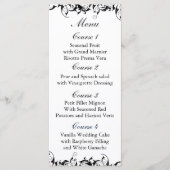 Menu Mariage baroque gris noir (Devant)