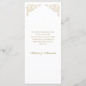 Menu Mariage baroque Monogramme Orné (Dos)