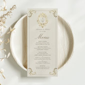 Menu Mariage baroque vintage or