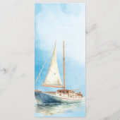 Menu Mariage bateau à voile Watercolor (Dos)