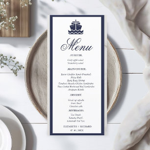 Menu Mariage bateau de croisière nautique