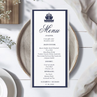 Menu Mariage bateau de croisière nautique