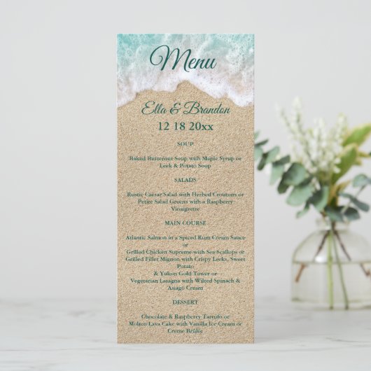 Menu Mariage Beach Waves (Debout devant)