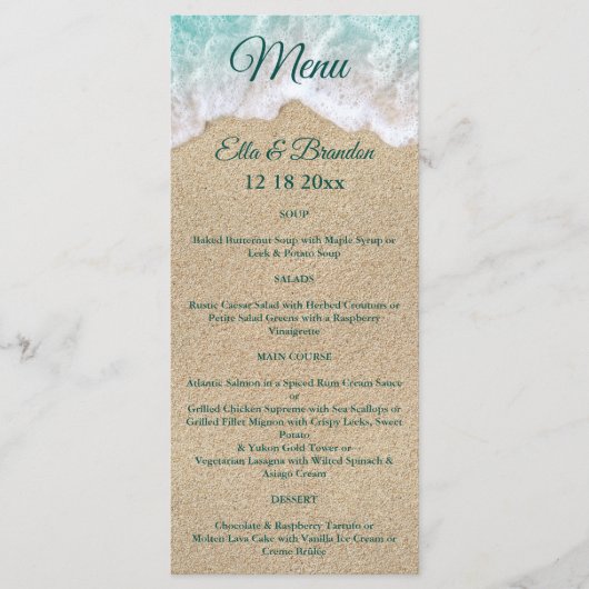 Menu Mariage Beach Waves (Devant)